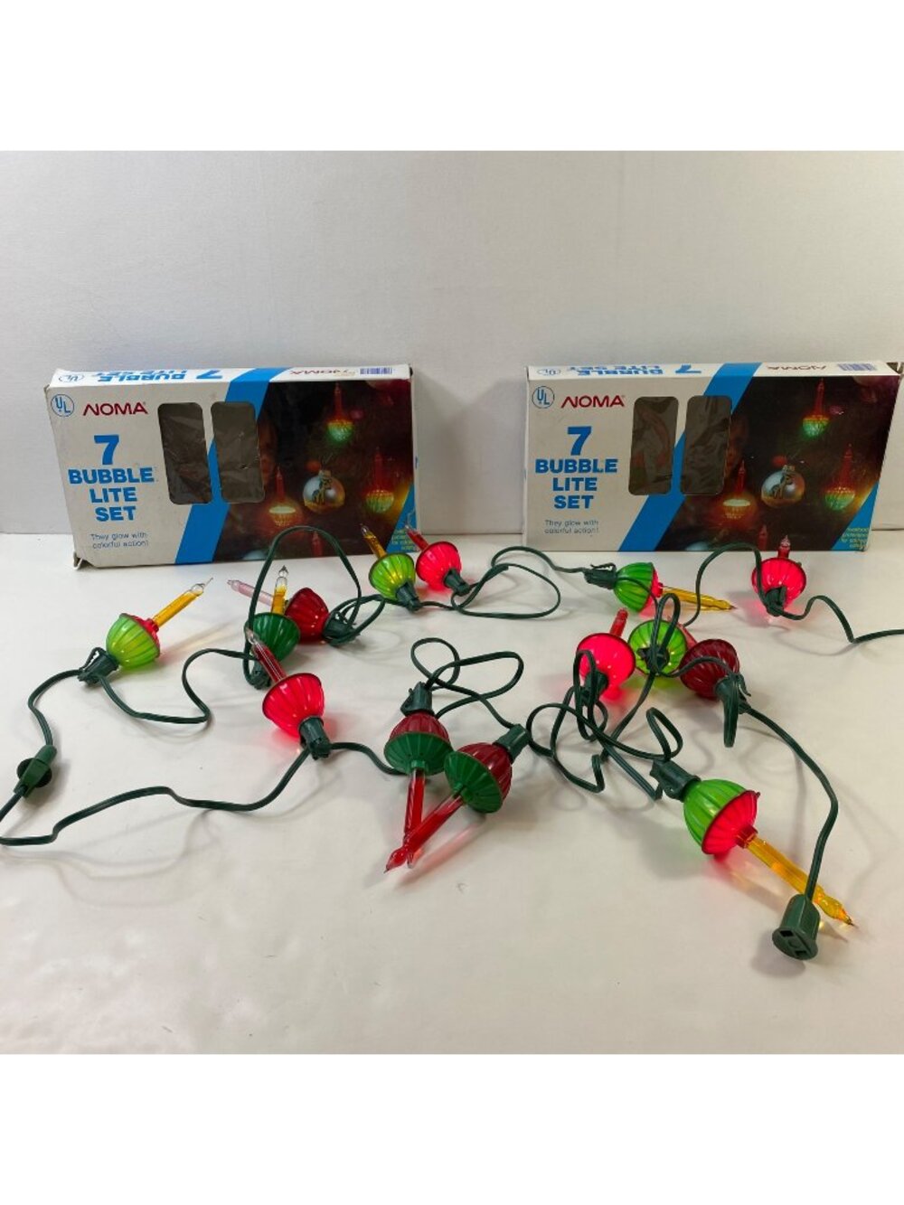 NOMA 7 Bubble Lite Set Christmas Lights With Colorful Action Overload Protection